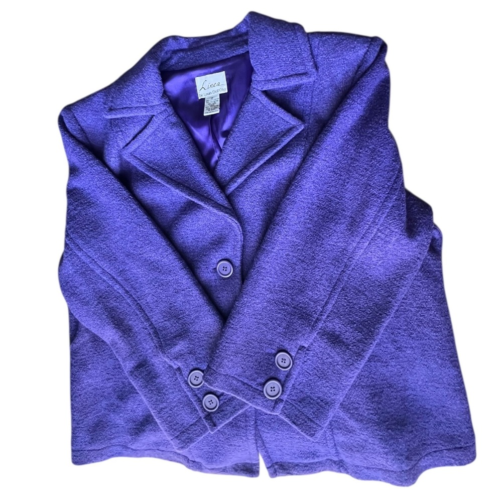 Linea by Louis Dell’Olio Purple Wool Blend Blazer‎ Career Office Plus Size 1X - Picture 10 of 12